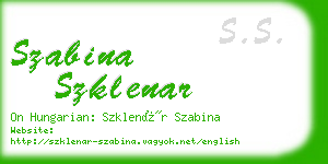 szabina szklenar business card